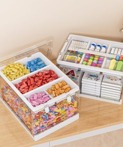 Alternative view of 24QT 2Packs Clear Craft Organizers and Storage with Trays | Art Supply Organizer and Storage. Craft Storage Box with Lid for Beads. Markers. Coloring Books. Sewing. Playdoh and Tools